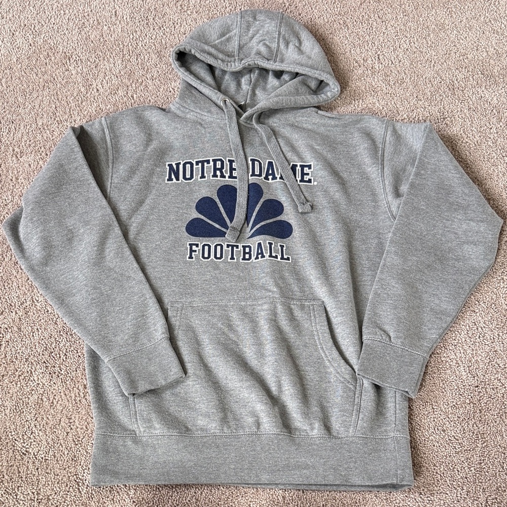 Gray unisex Medium Notre Dame NBC Football Hoodie
